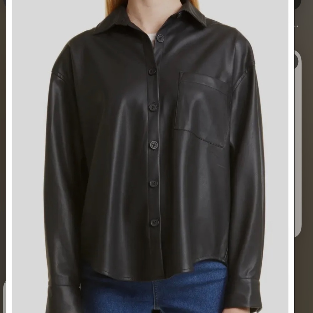 Pistola black leather shirt top